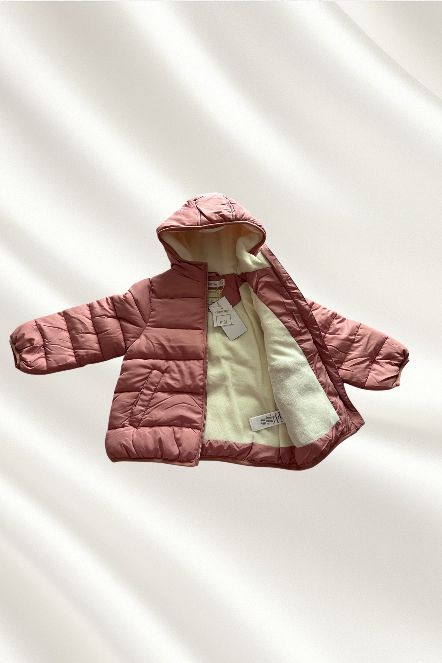 Doudoune rembourrée à capuche rose