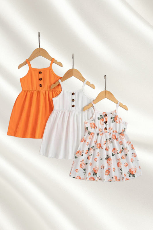 Lot de 3 robes couleurs variées pour filles
