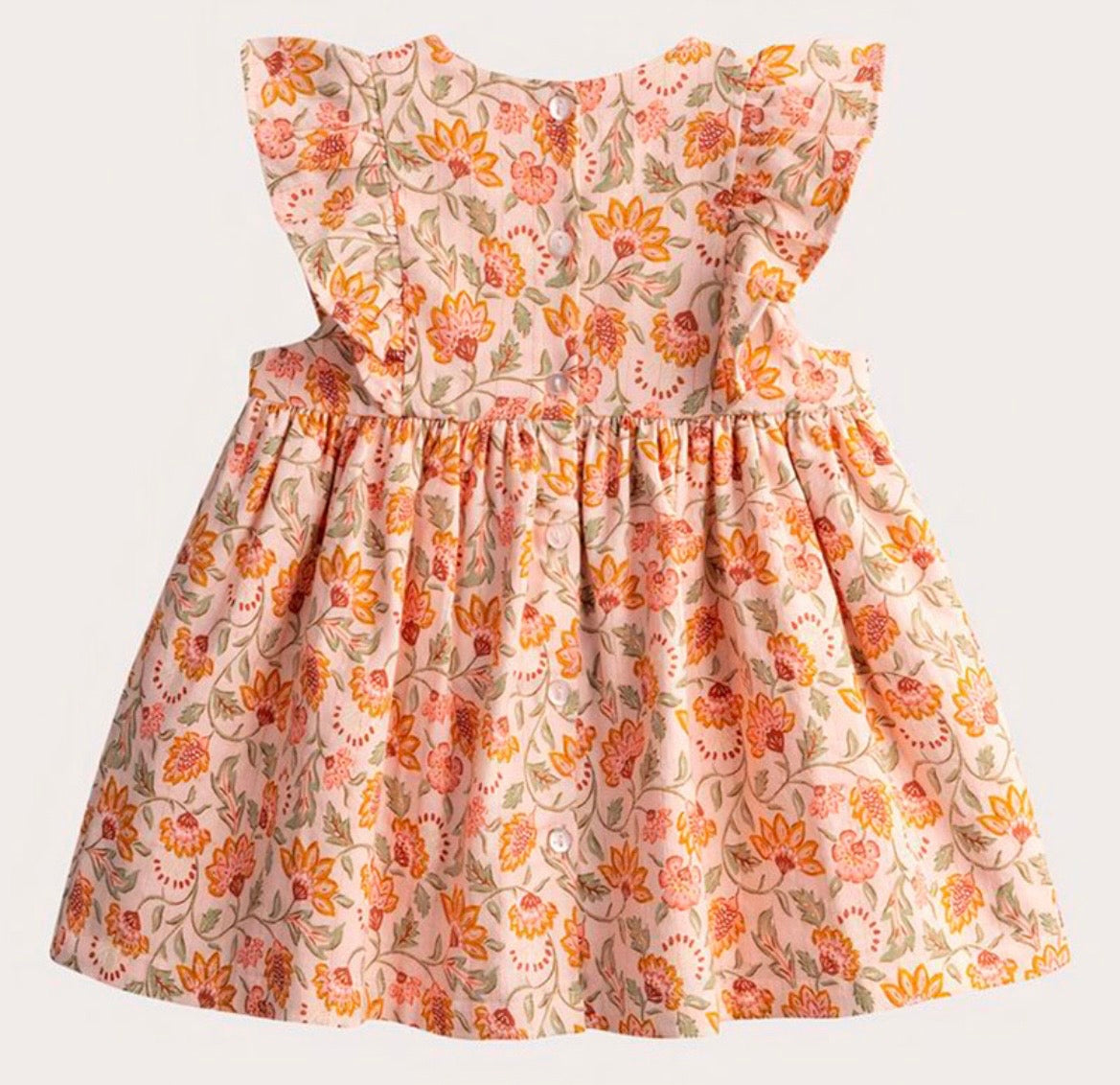 Robe beige fleurie