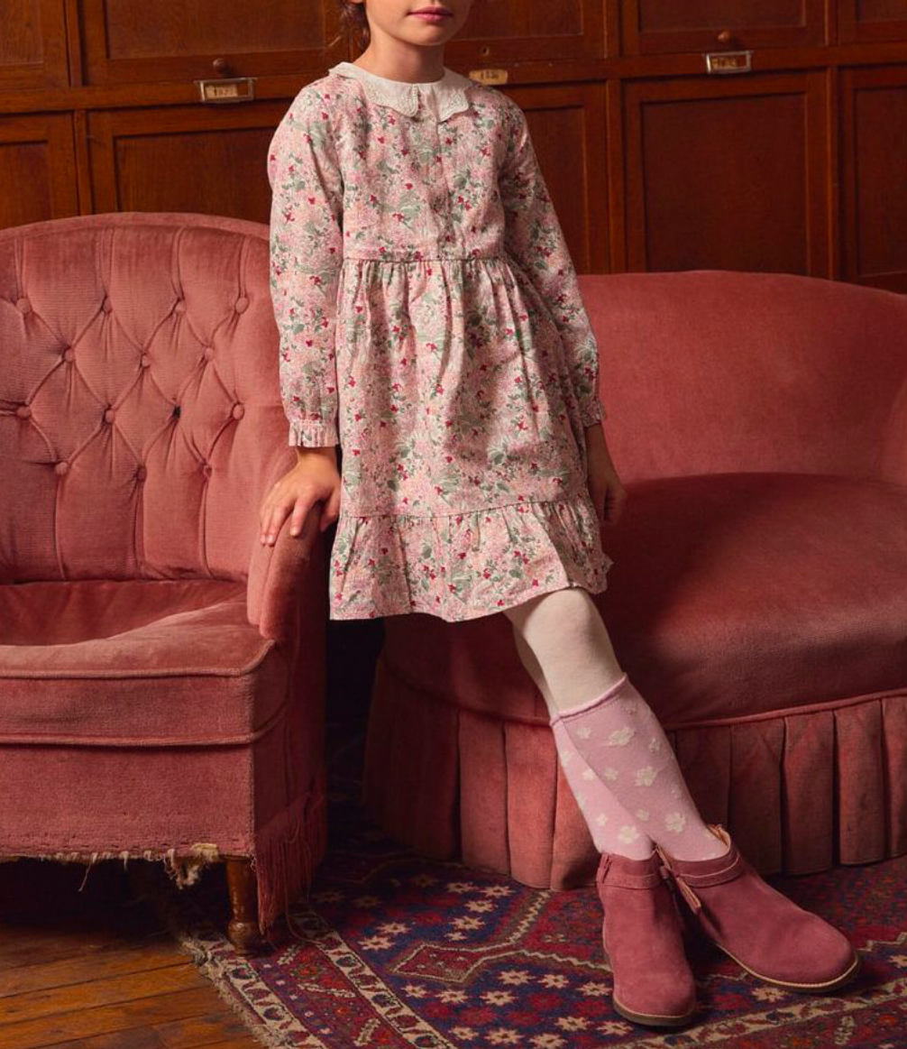 Robe fleurie en rose