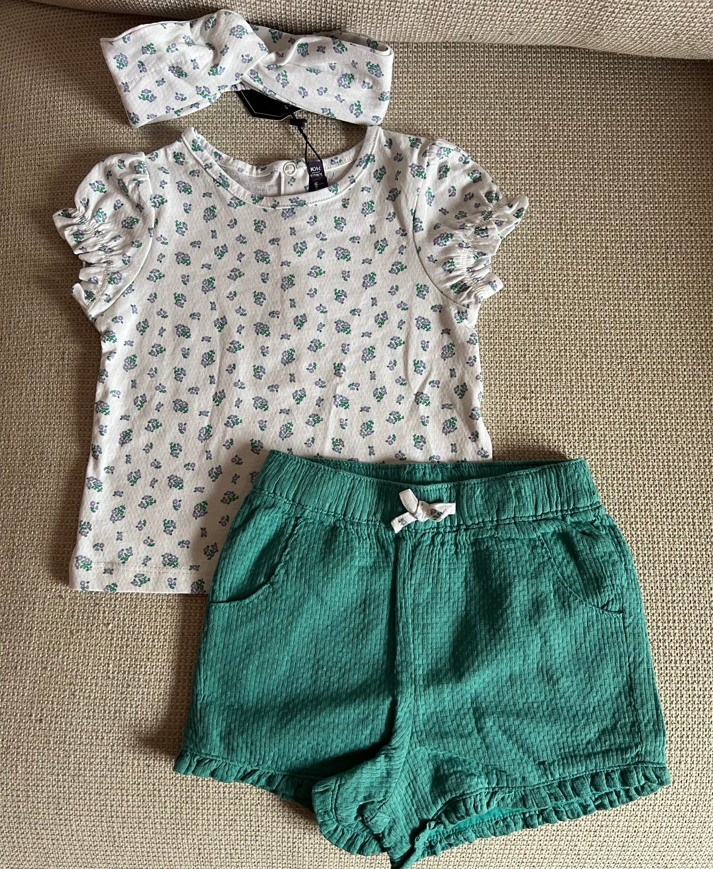 Ensemble 2 pcs chemise & short vert