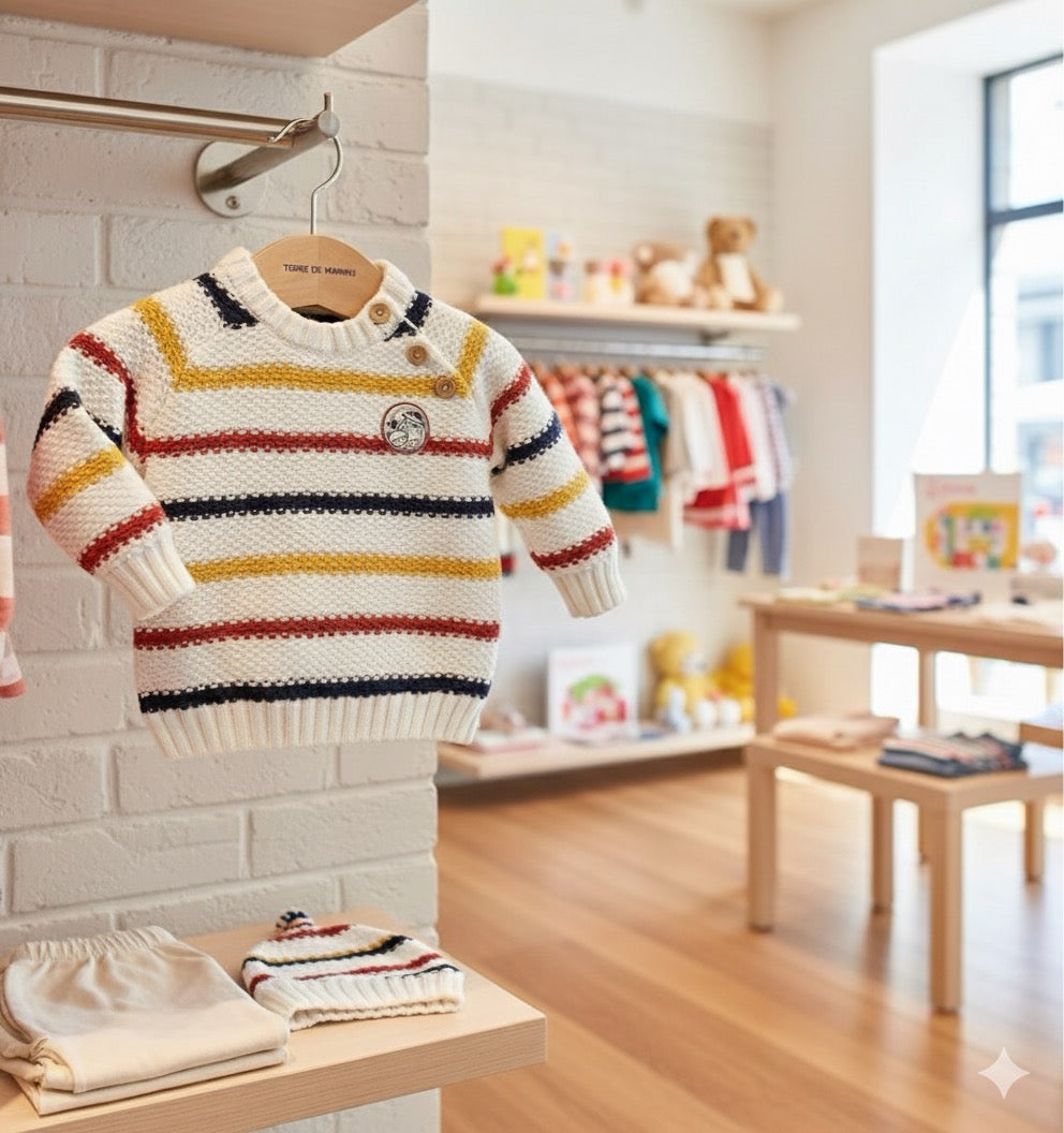 Pull rayé manches longues