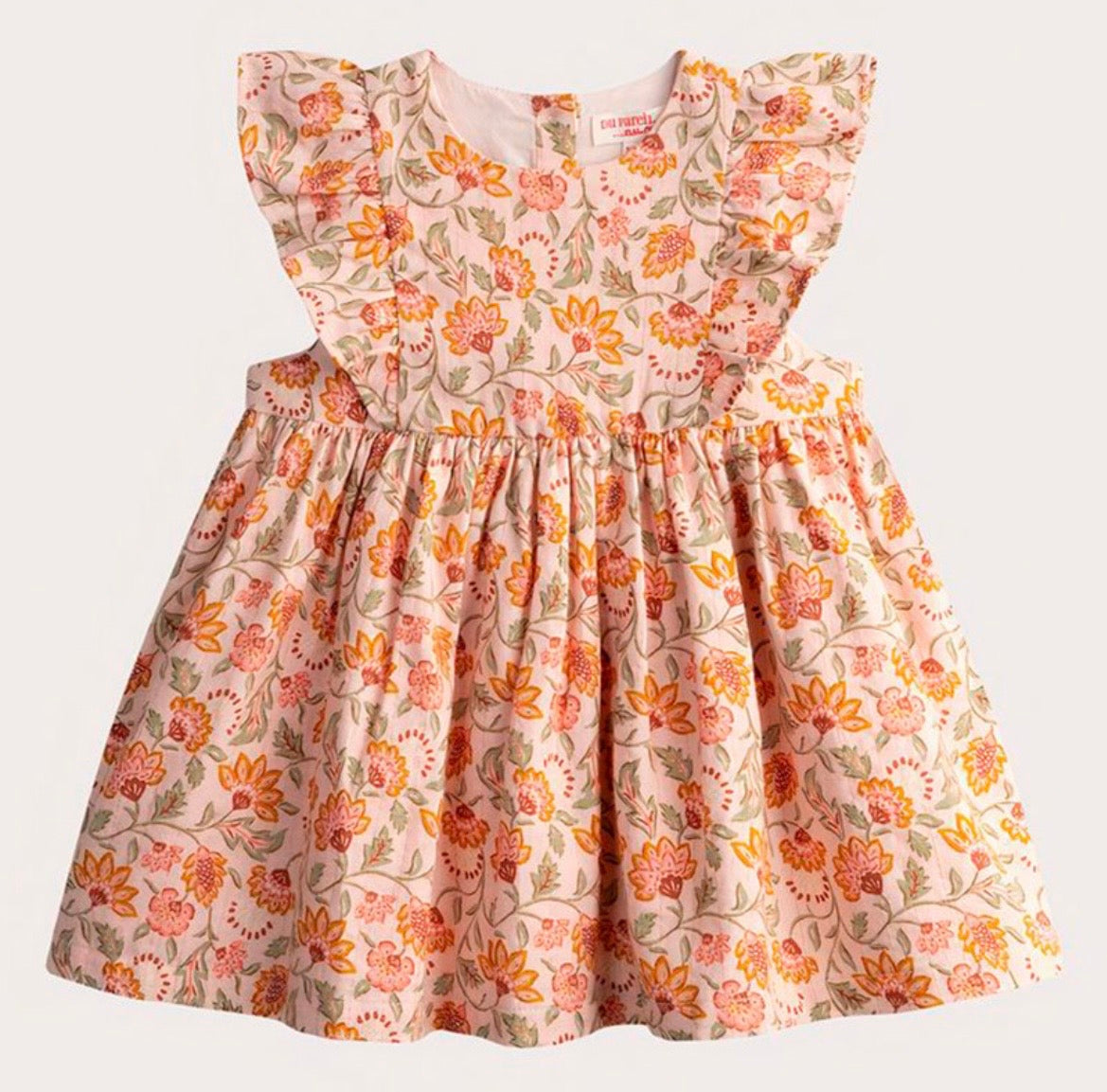 Robe beige fleurie