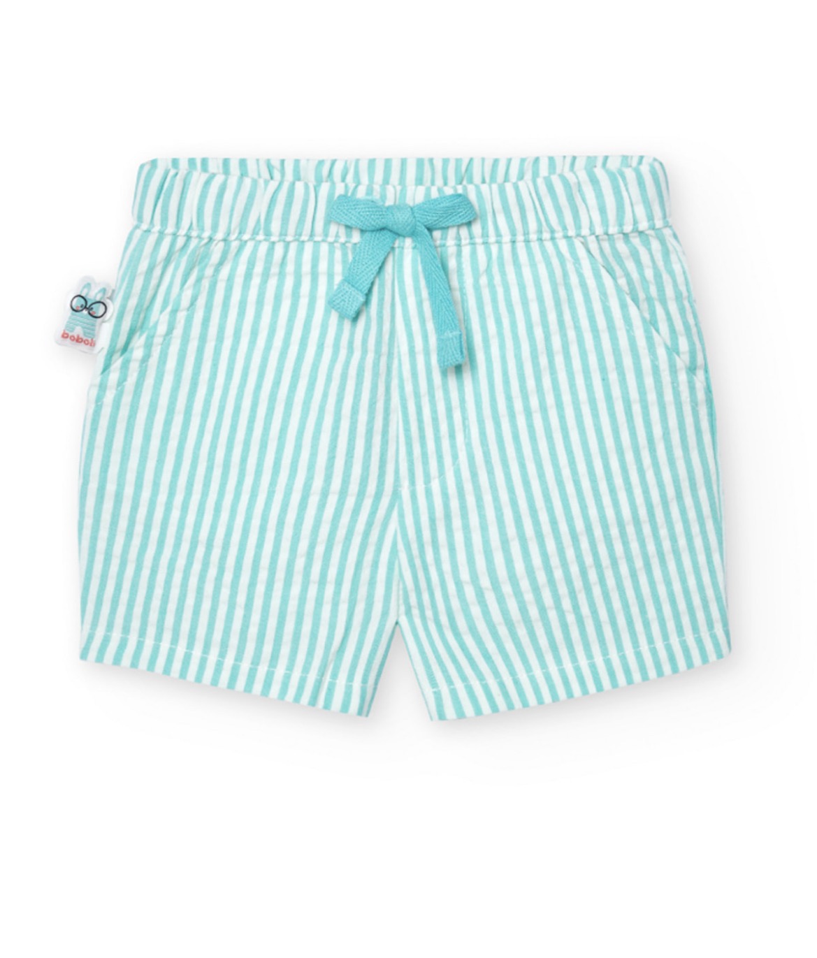 Ensemble 2 pcs Tshirt & short motif lapin bleu garçon