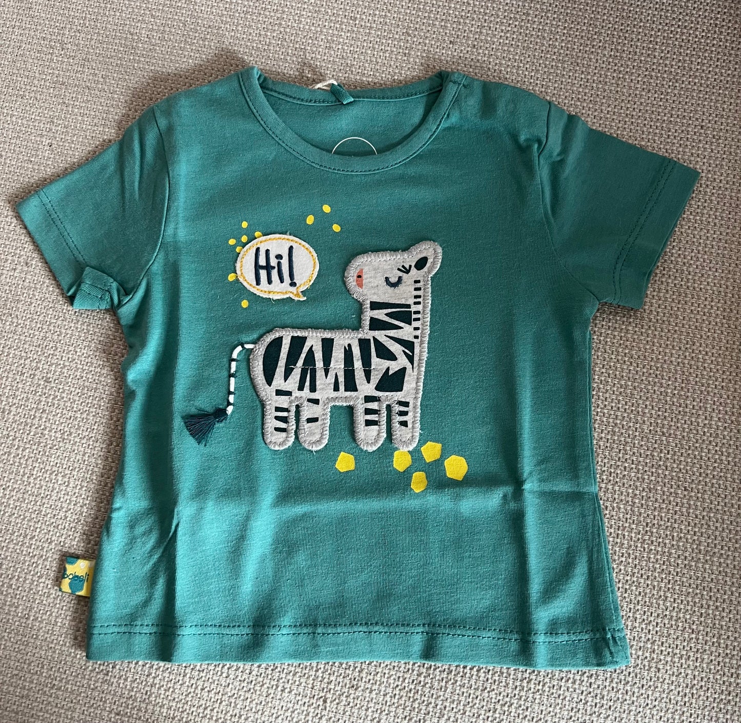 Ensemble 2 pcs Tshirt & short motif zèbre vert garçon