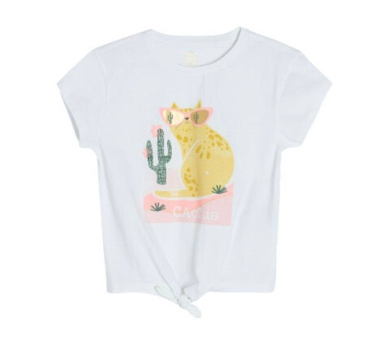 Ensemble 2 pcs Jean rose saumon avec T-shirt motif chat