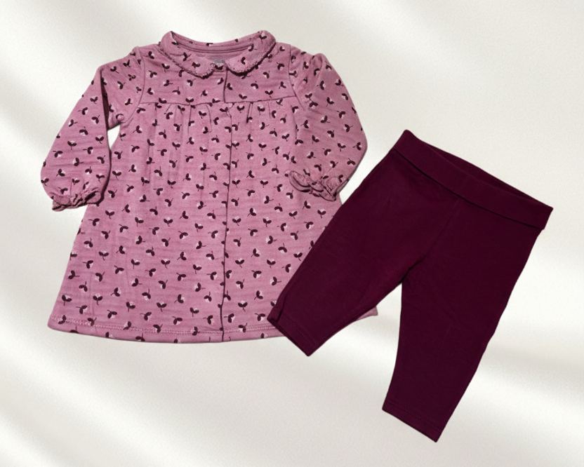 Robe avec legging Rose bordeau