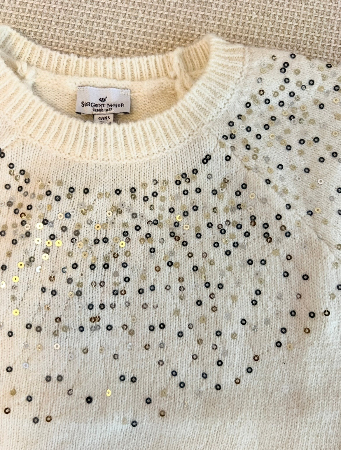 Pull demi-manches en blanc