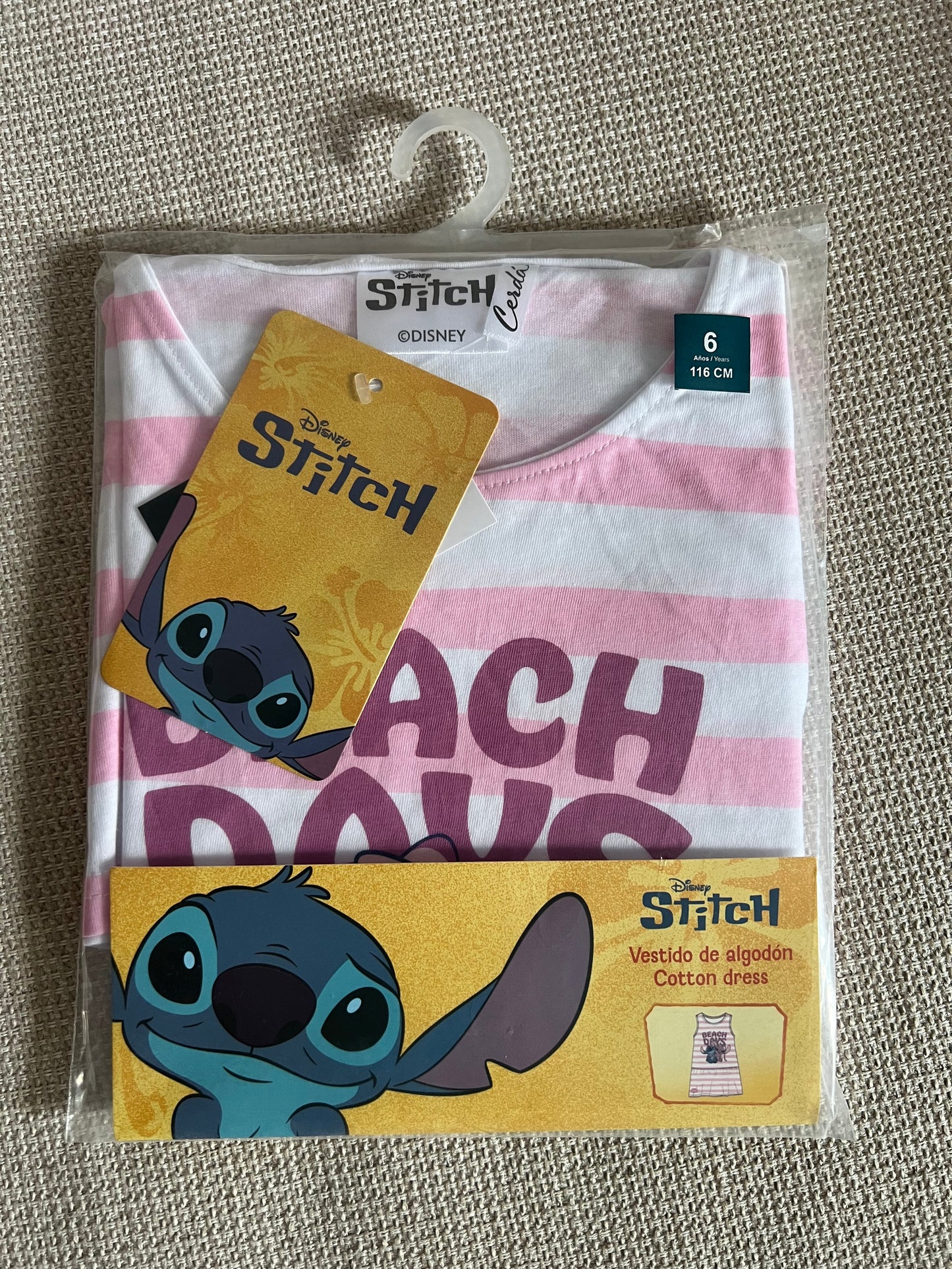 Robe Stitch rayée en Rose