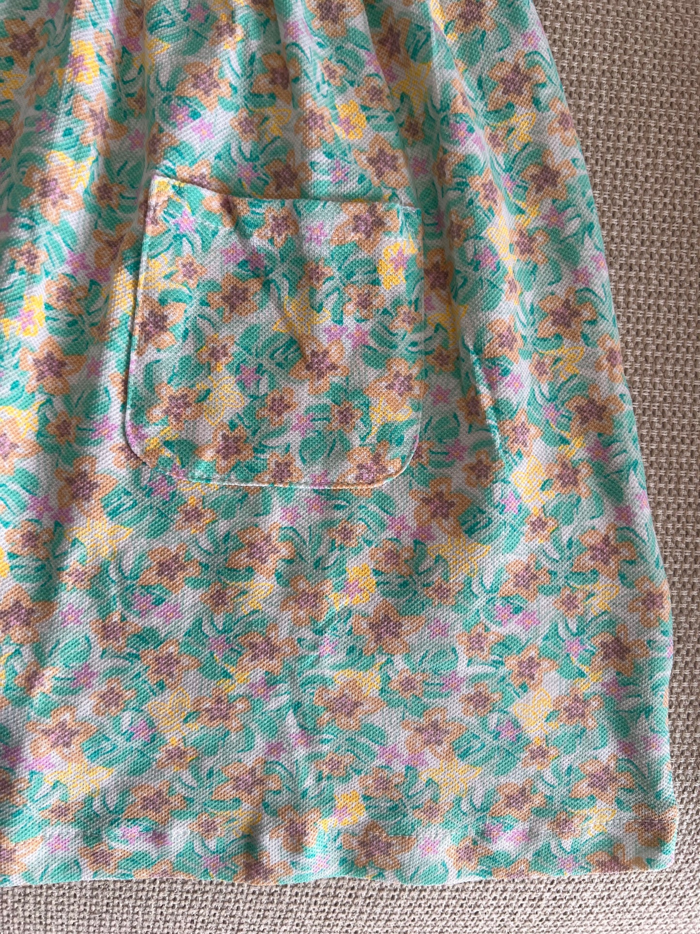 Robe verte multicolore