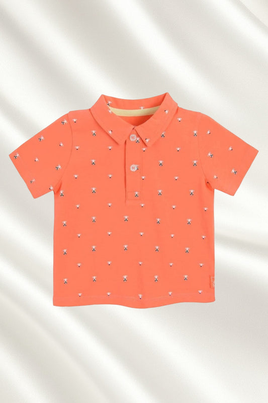 Polo orange à manches courtes