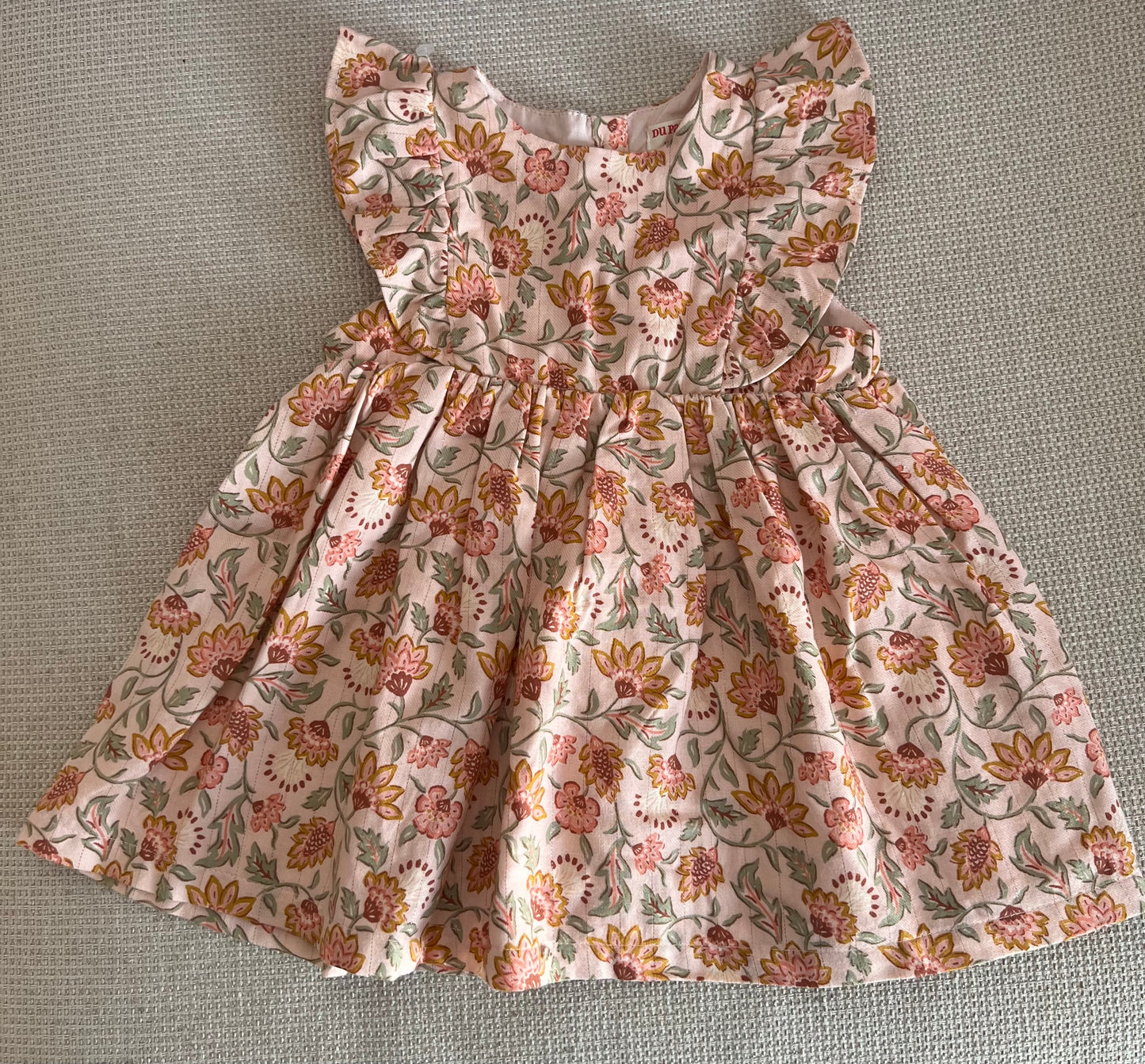 Robe beige fleurie