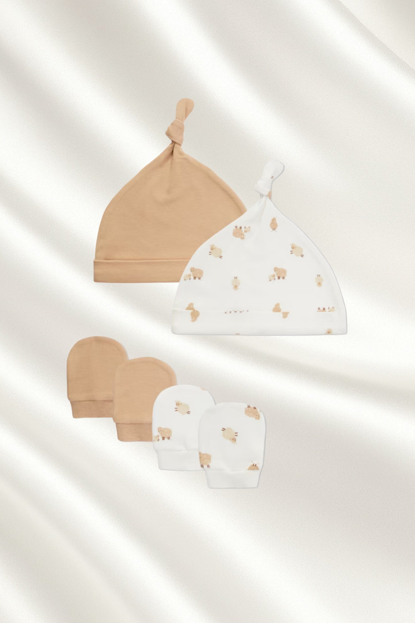 Pack 2 moufles et 2 bonnets bébés
