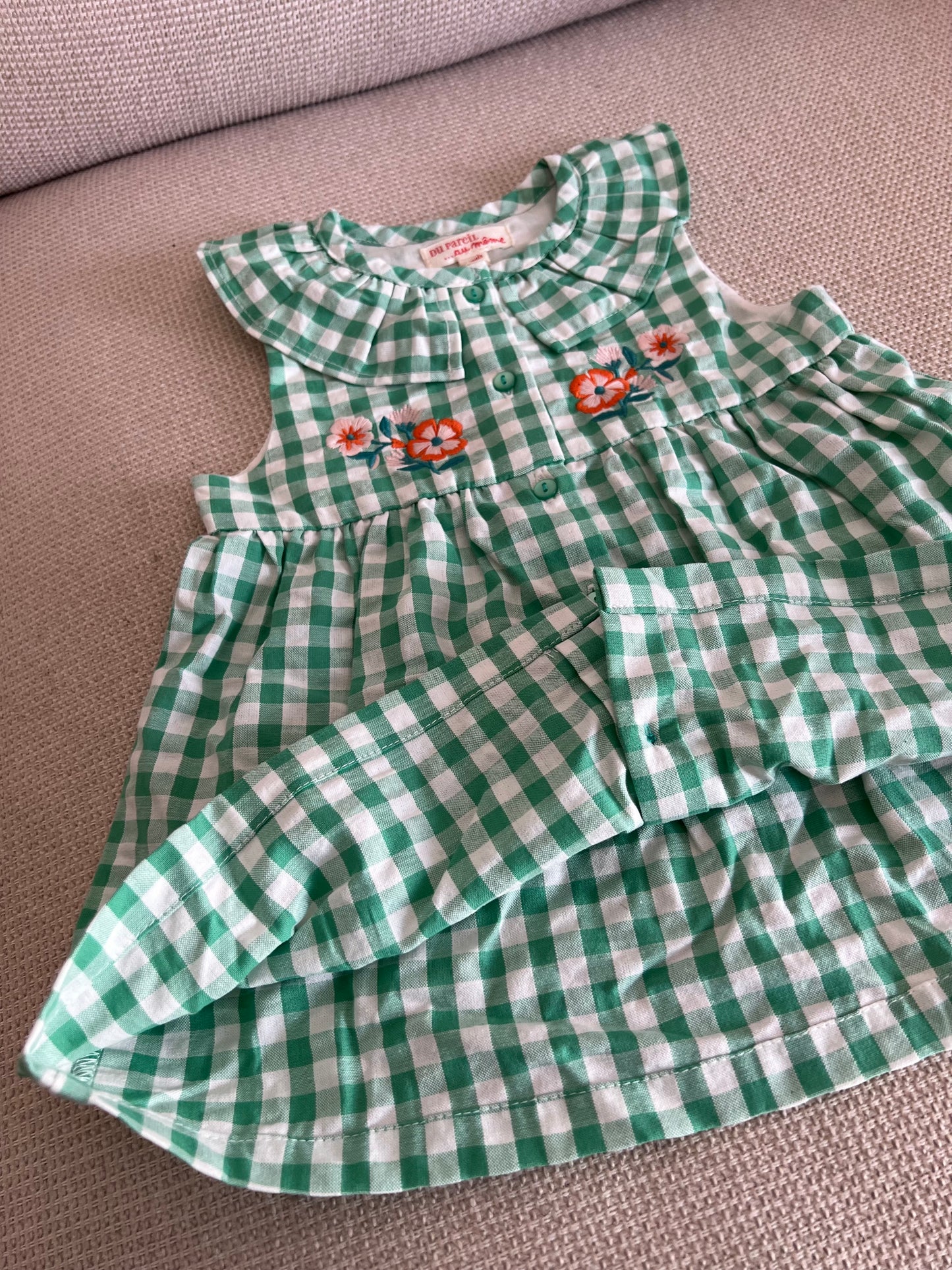 Robe verte carreaux