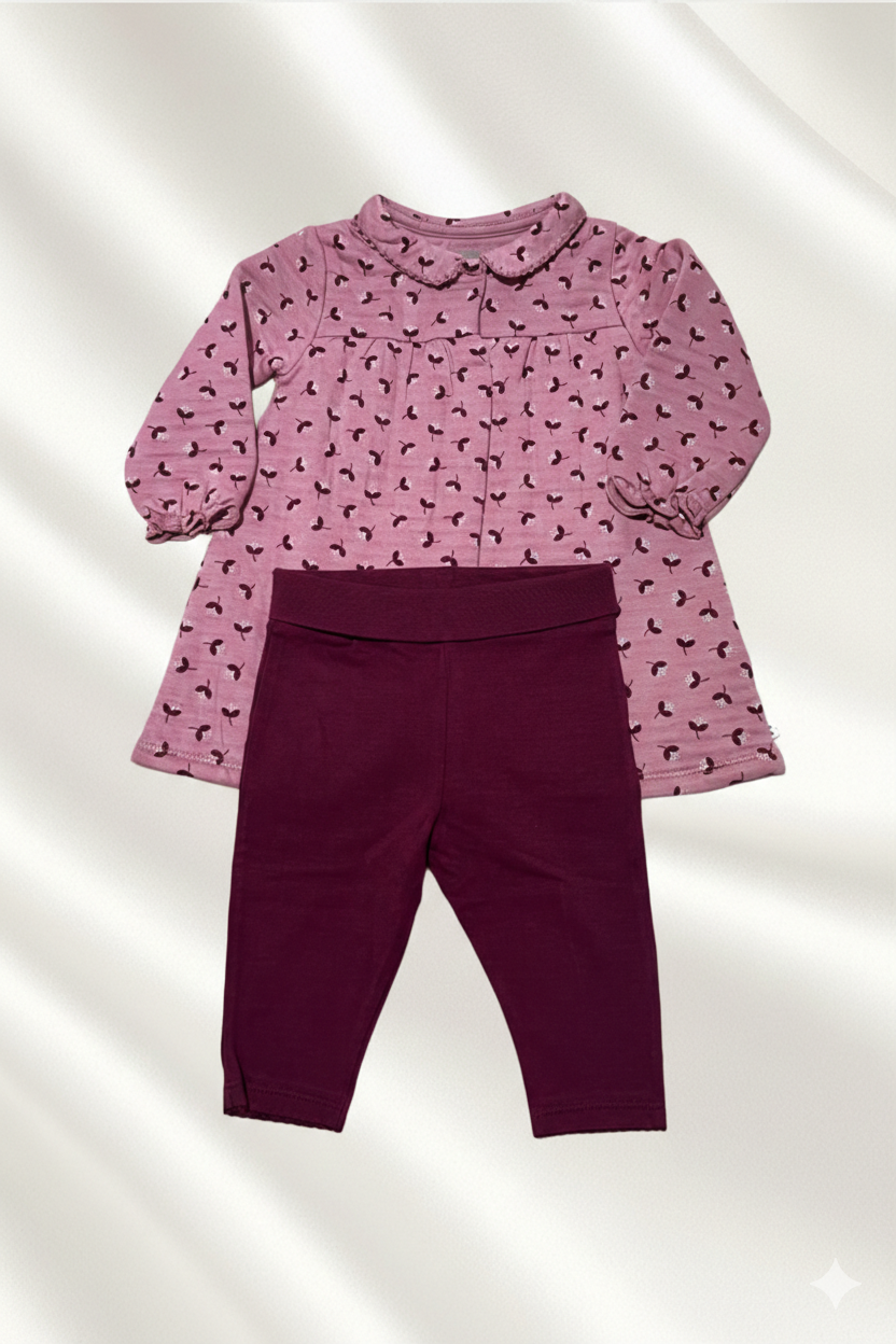 Robe avec legging Rose bordeau