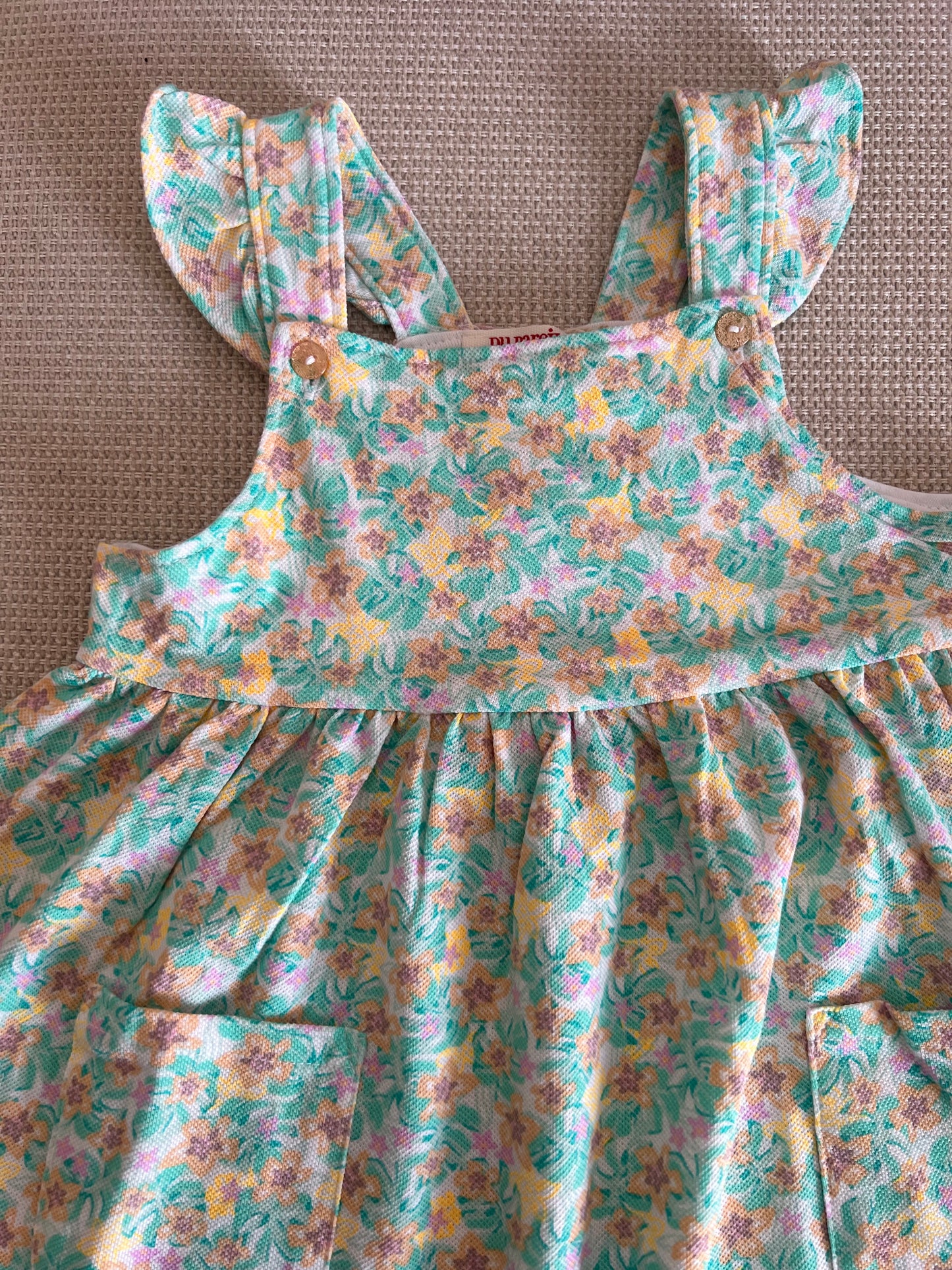 Robe verte multicolore