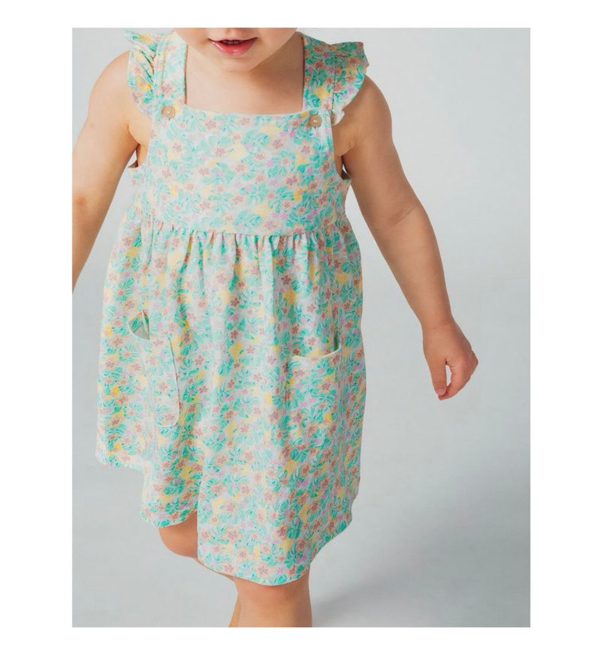 Robe verte multicolore