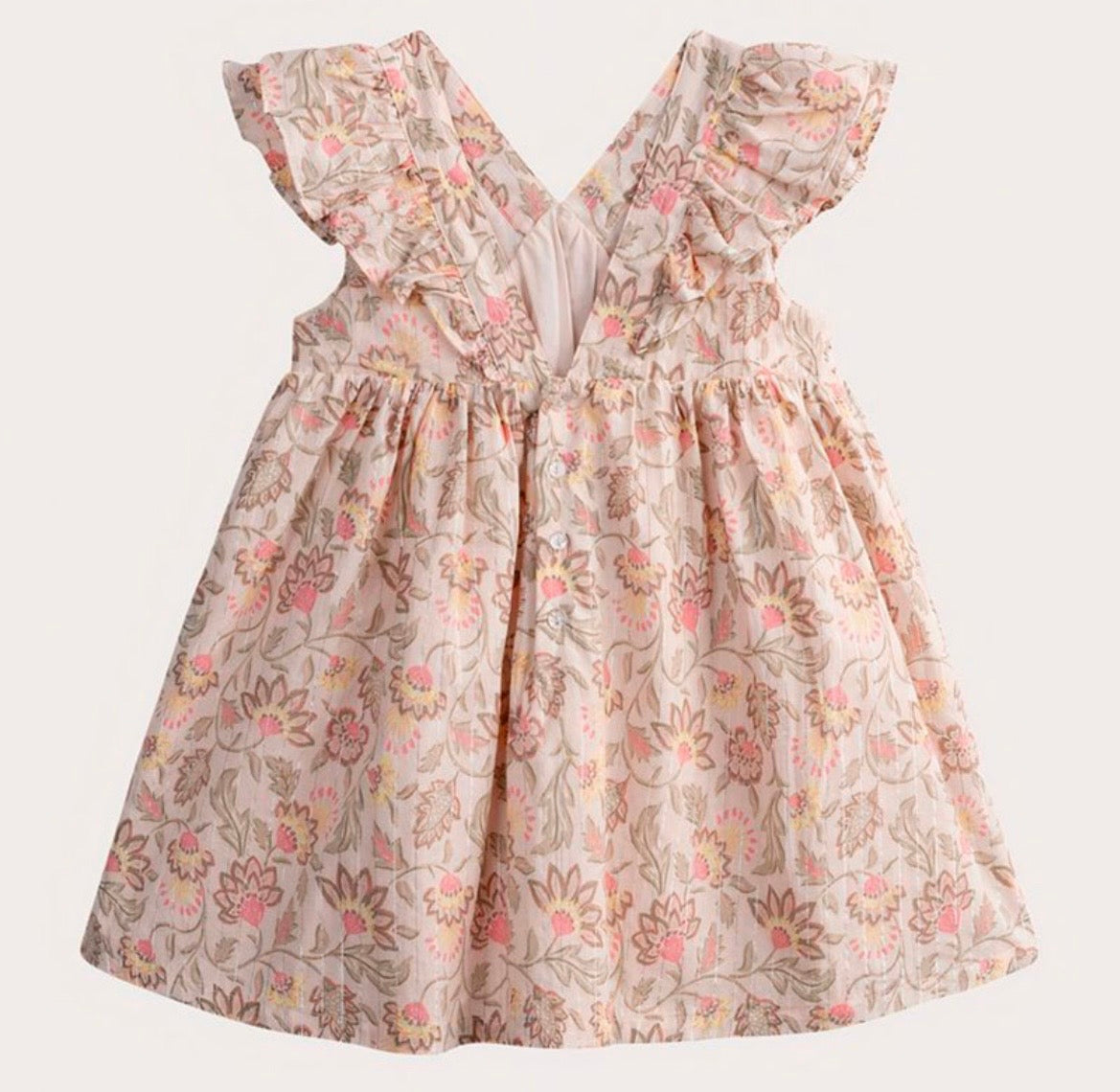 Robe beige fleurie