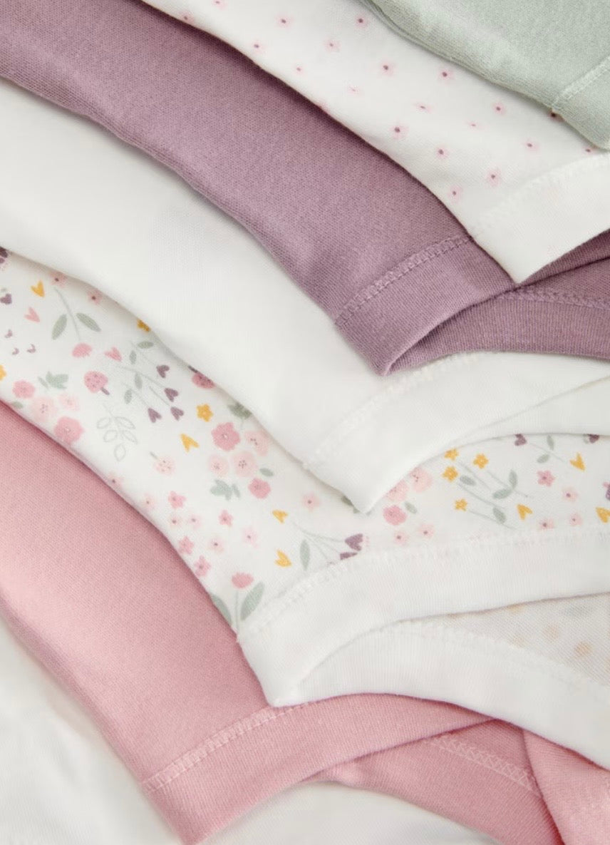 Pack 7 bodies manches longues fleuries pour fille