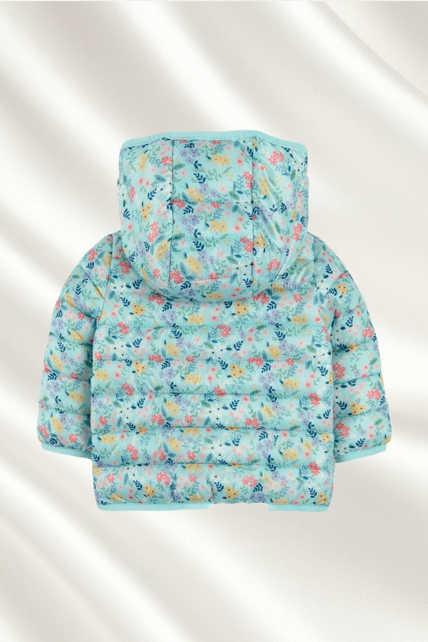Doudoune fleurie en Turquoise