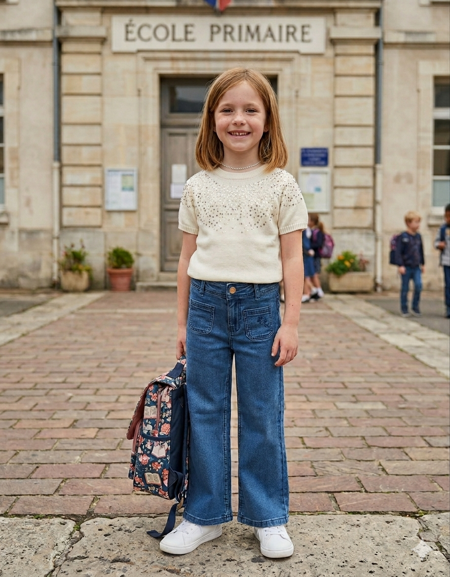 Ensemble Pull demi-manches et jean
