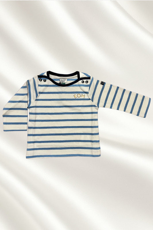 T-shirt rayé en bleu