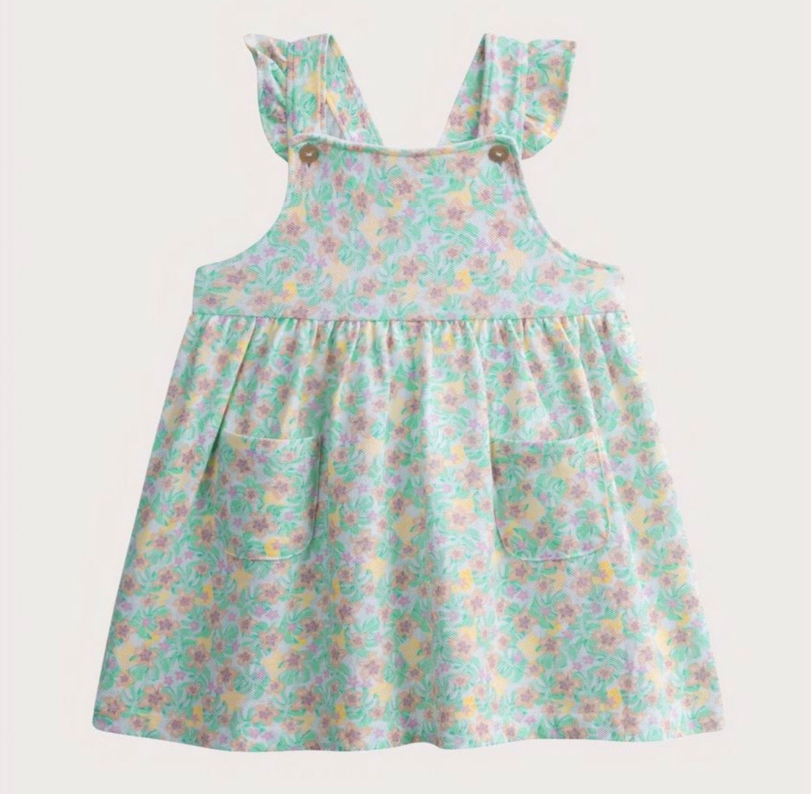 Robe verte multicolore