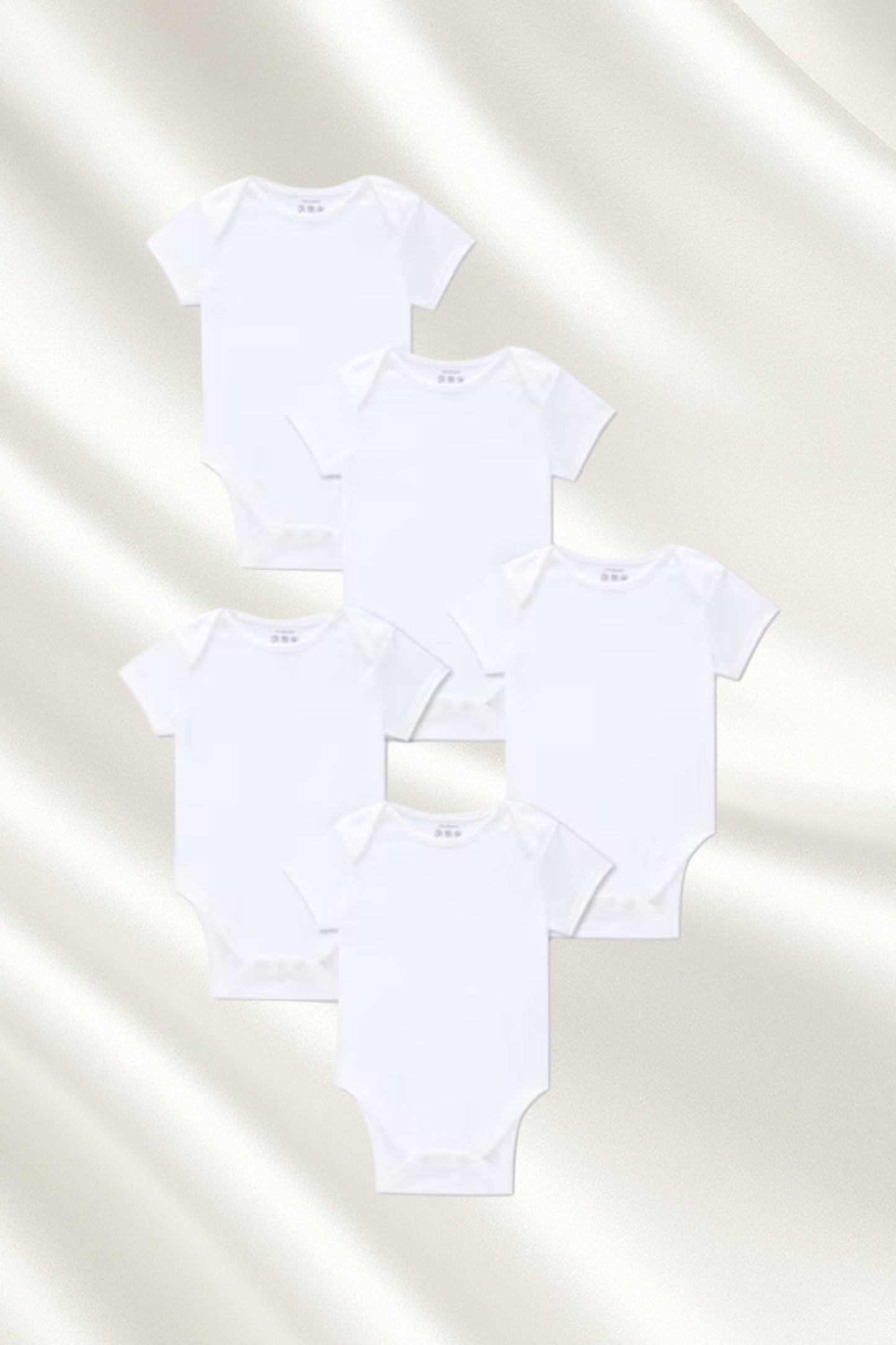 Pack 5 Bodies demi manches en Blanc
