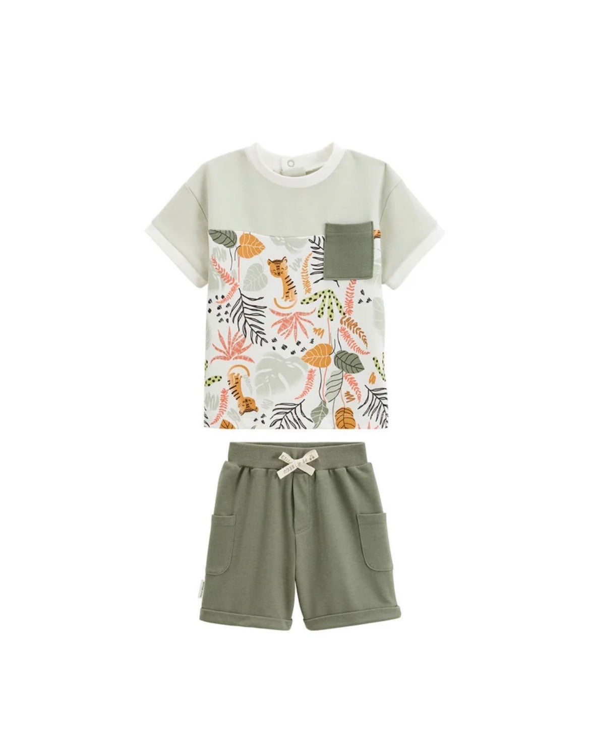 Ensemble 2 pcs Tshirt & short kaki garçon