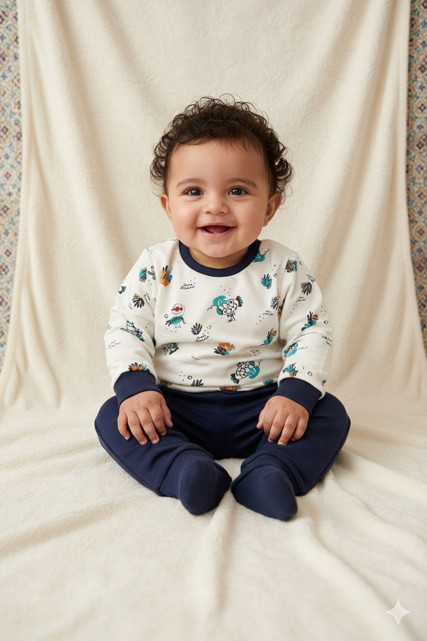 Ensemble 2 pcs sweat et pantalon bleu marine