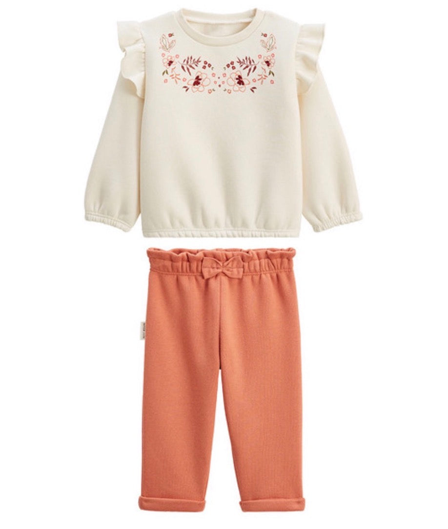 Ensemble 2 pcs sweat et pantalon en molleton orange