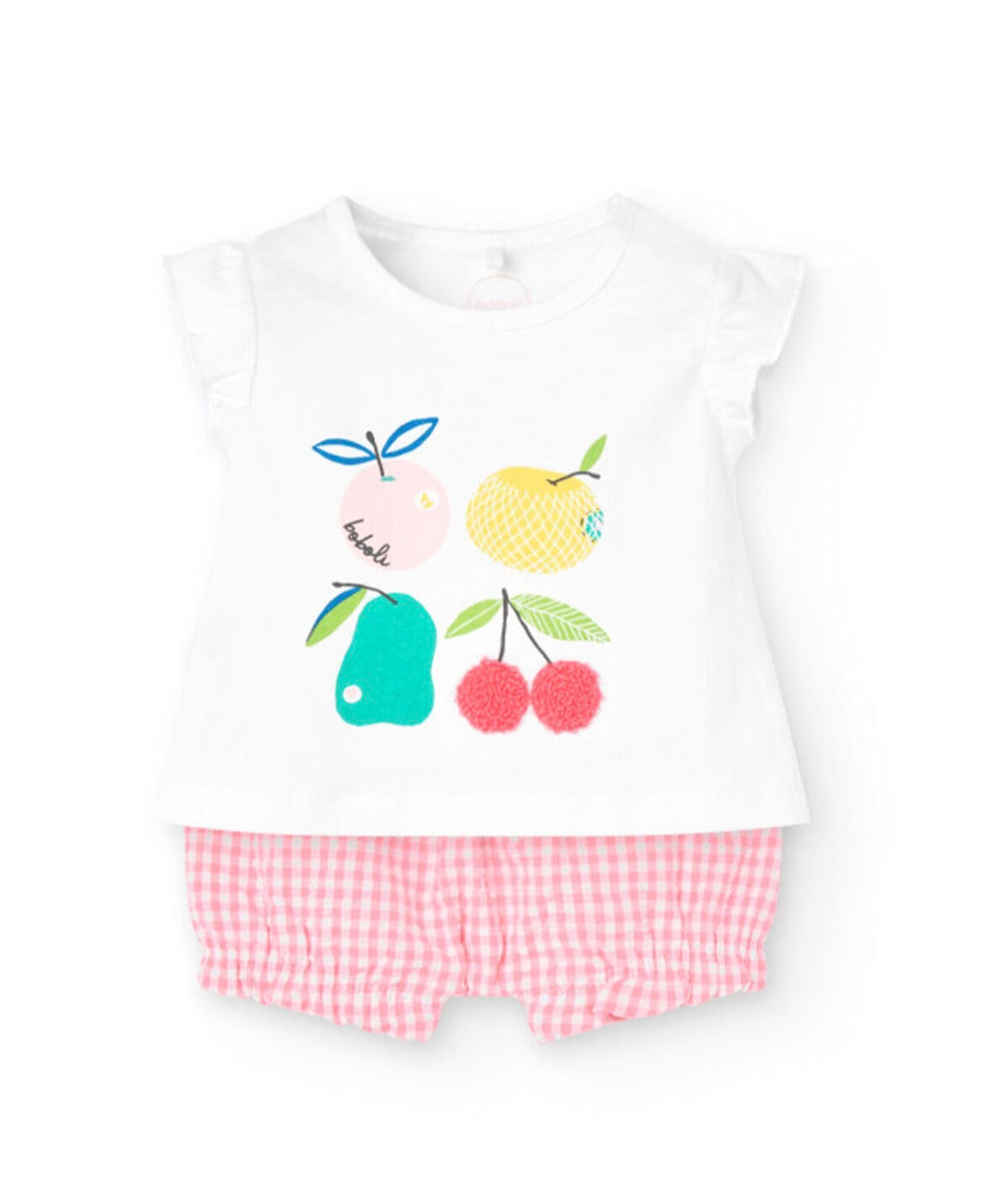 Ensemble 2 pcs Tshirt & bloomer motif cerise Rose