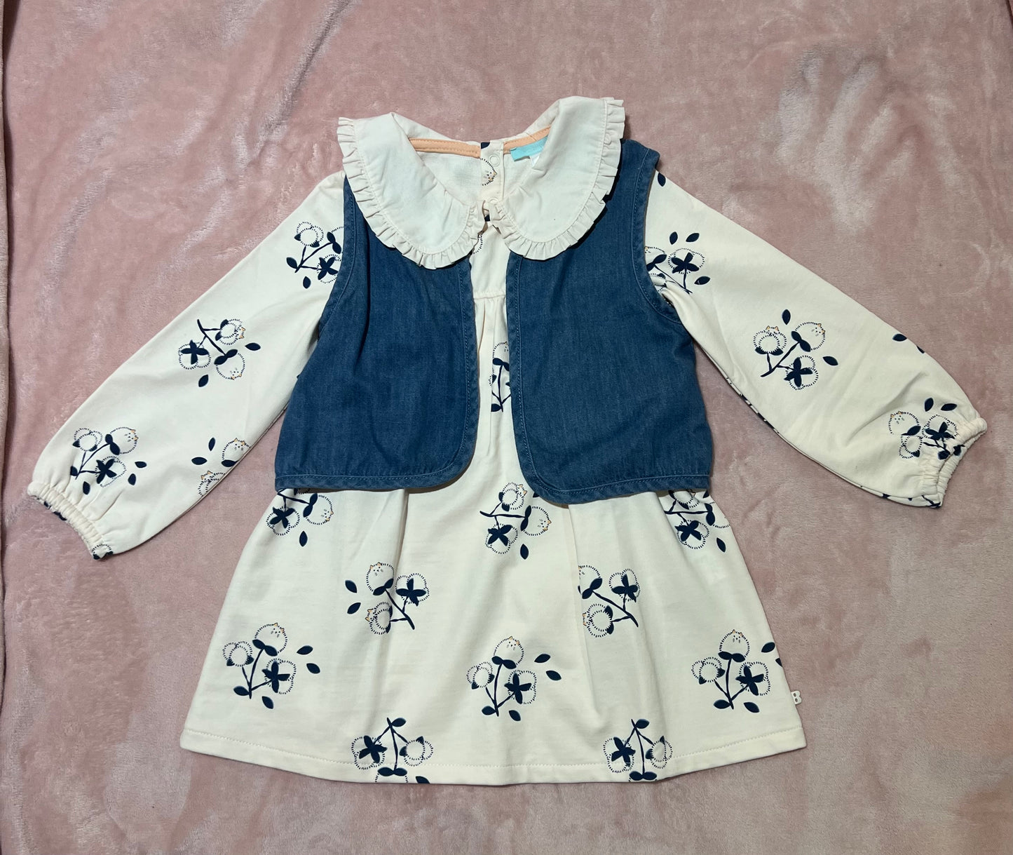 Robe fleurie avec gilet Denim