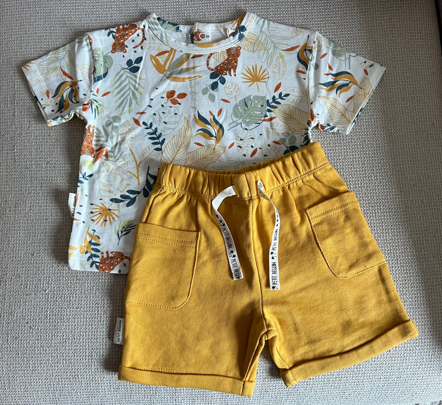 Ensemble 2 pcs Tshirt & short moutarde garçon
