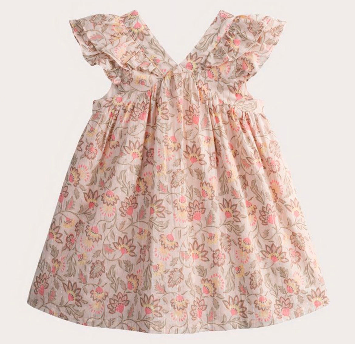 Robe beige fleurie