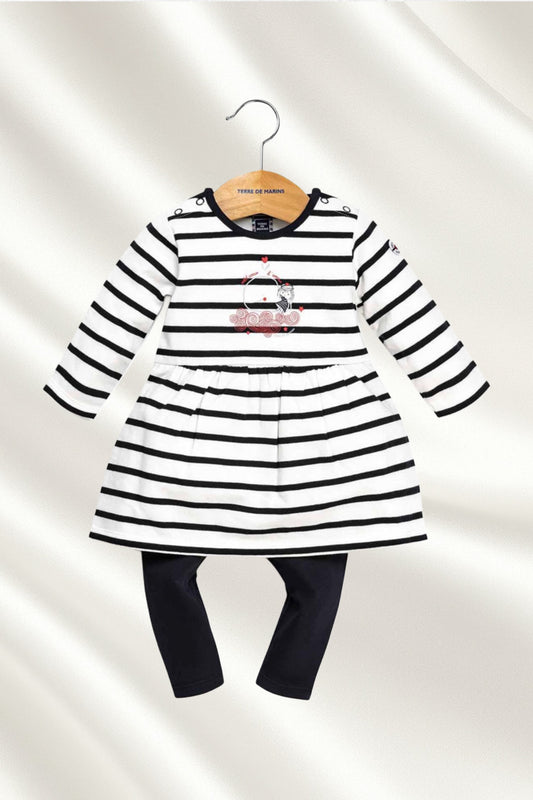 Robe rayée avec legging