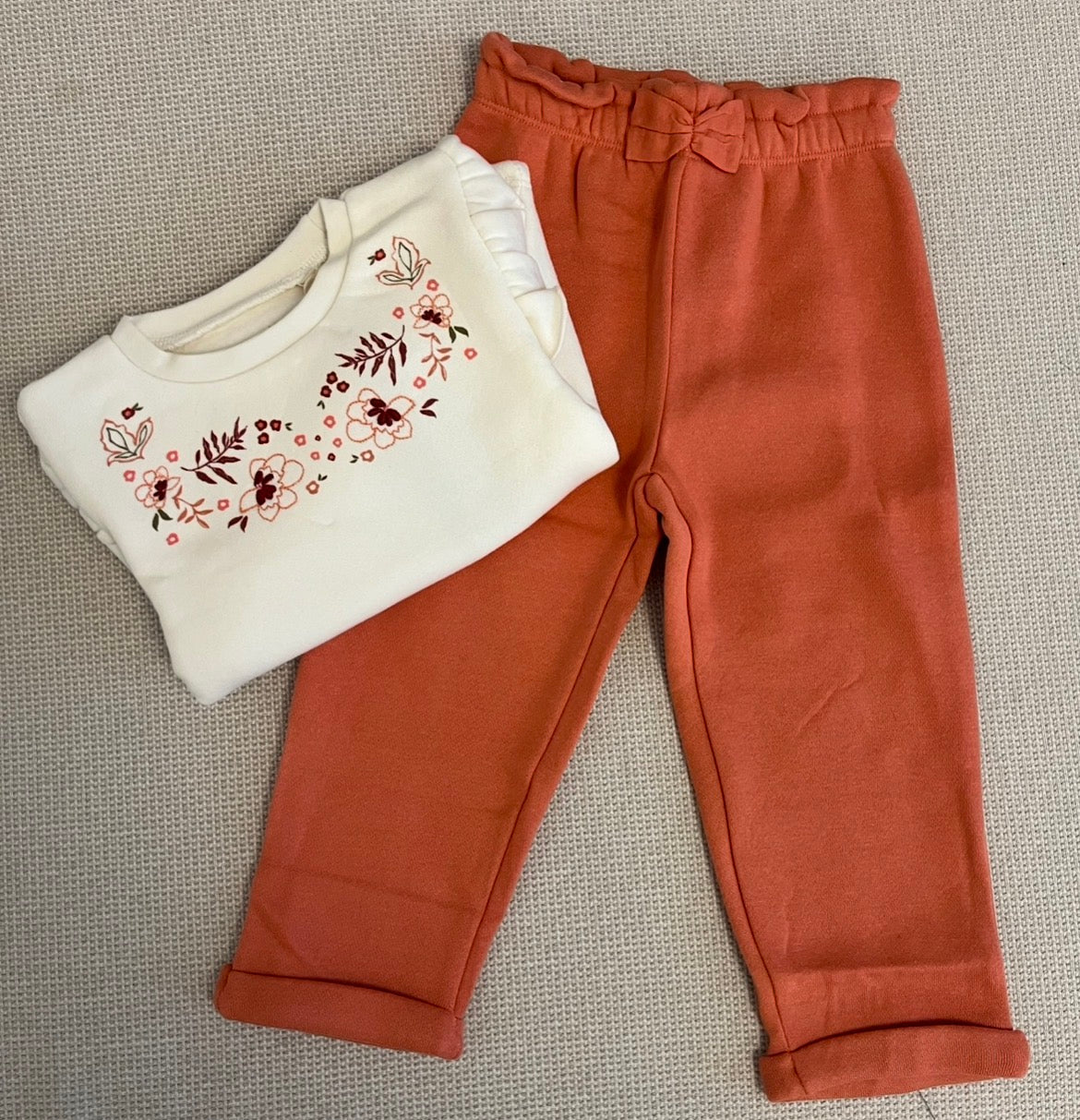 Ensemble 2 pcs sweat et pantalon en molleton orange