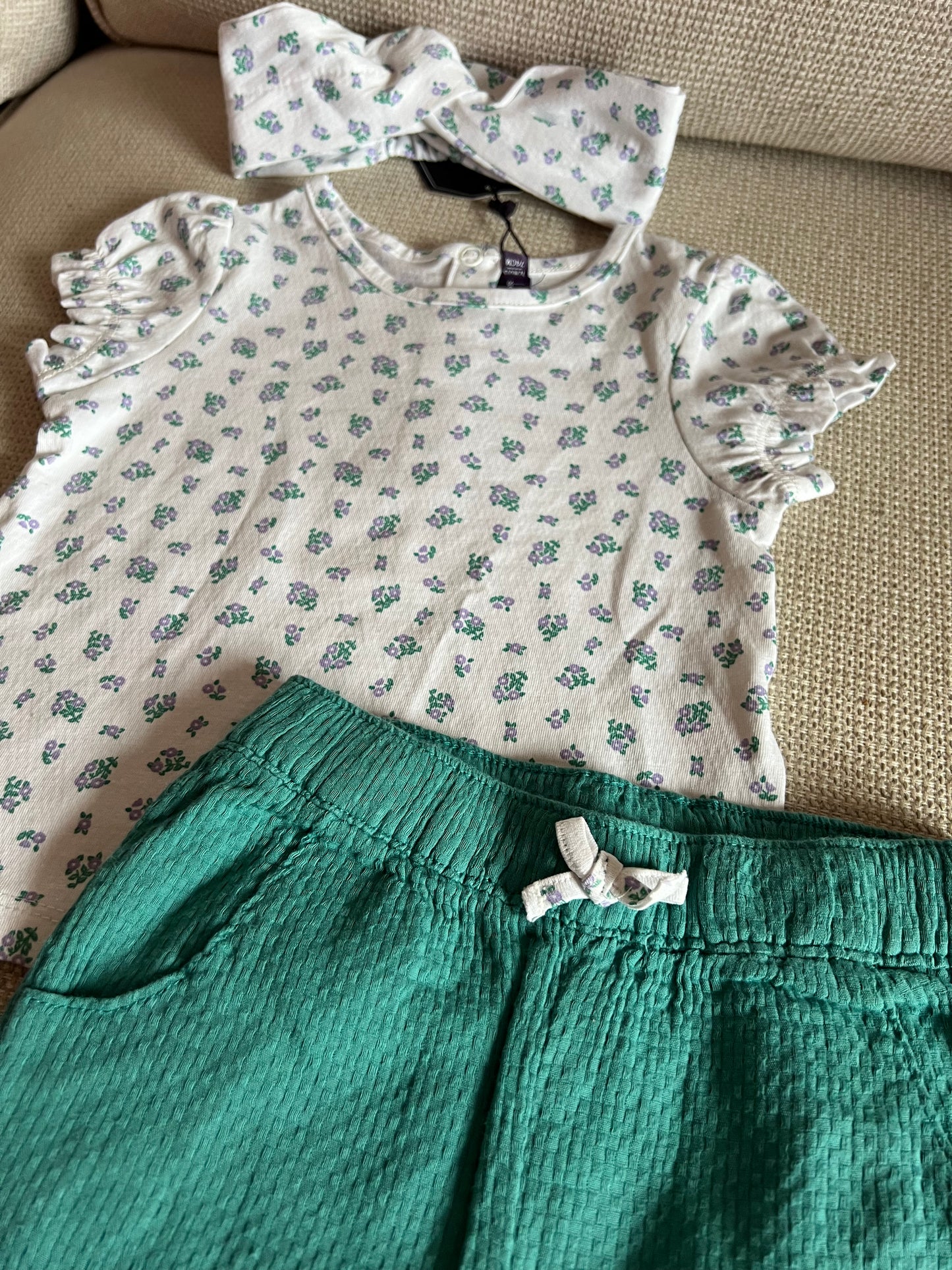 Ensemble 2 pcs chemise & short vert