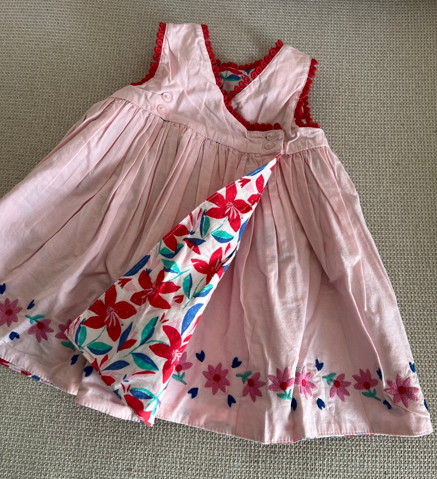 Robe cache cœur 2 faces en fleurs