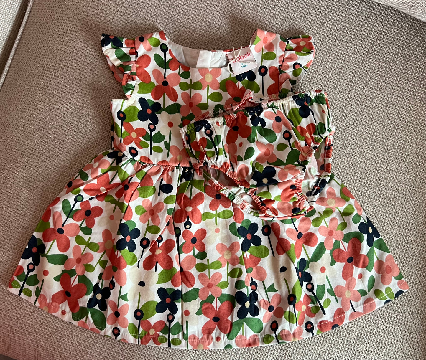Robe + Bloomer en fleurs multicolore