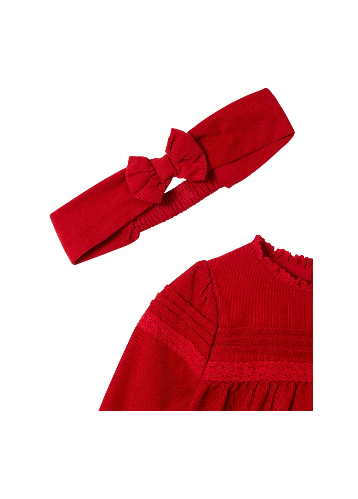 Ensemble 3 pcs Robe rouge + bandeau + collants