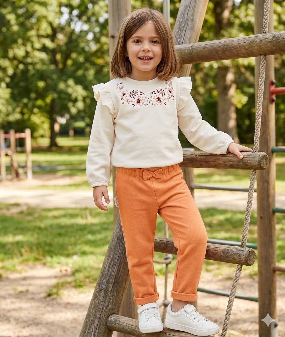 Ensemble 2 pcs sweat et pantalon en molleton orange
