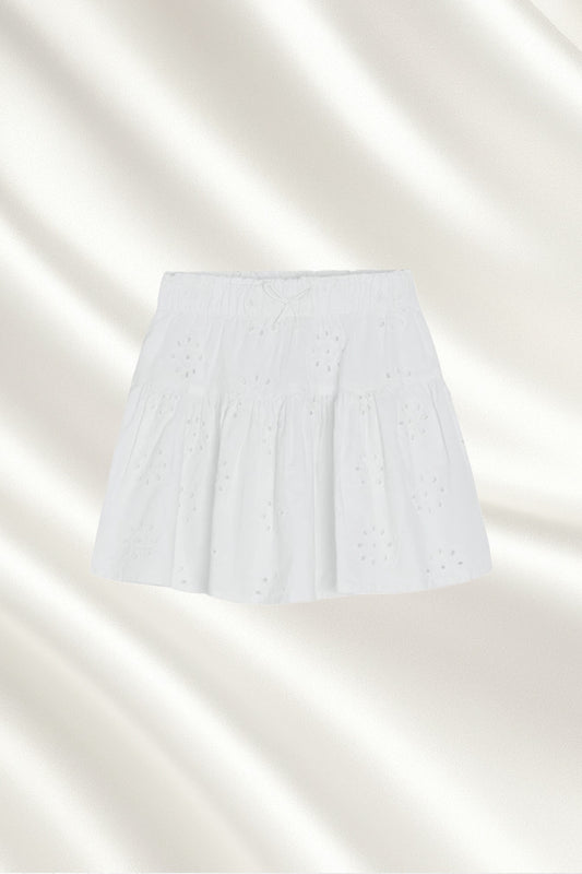 Jupe blanche brodée