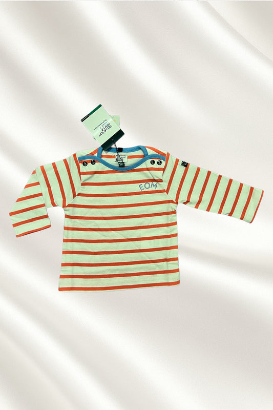 T-shirt rayé en orange