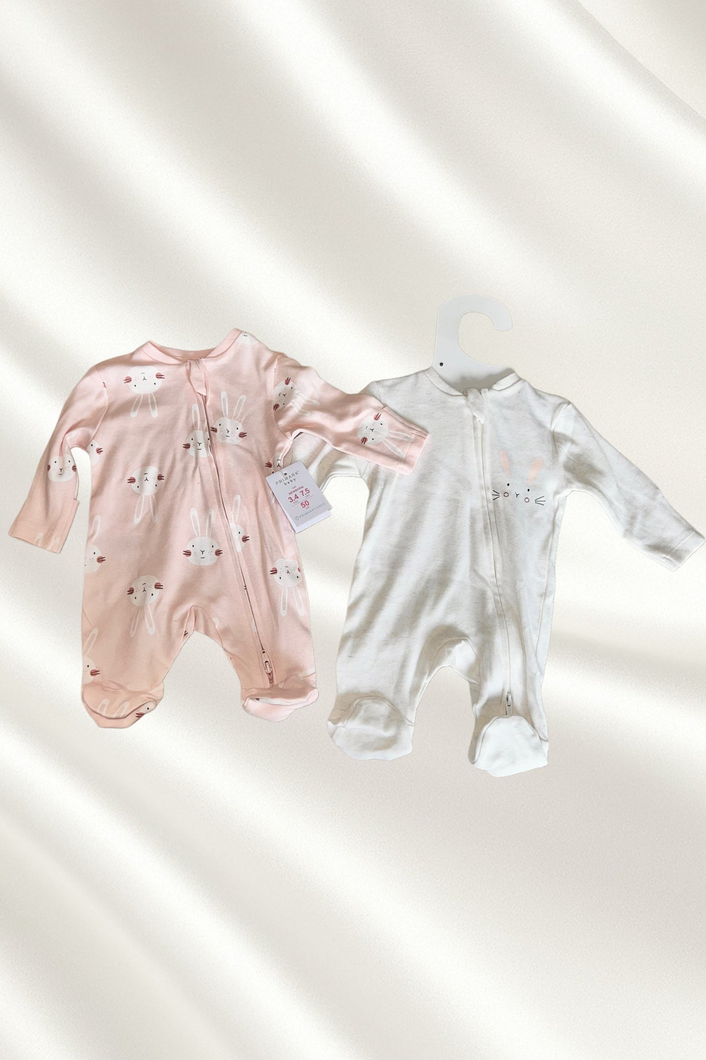 Lot 2 pcs grenouillères motif lapin