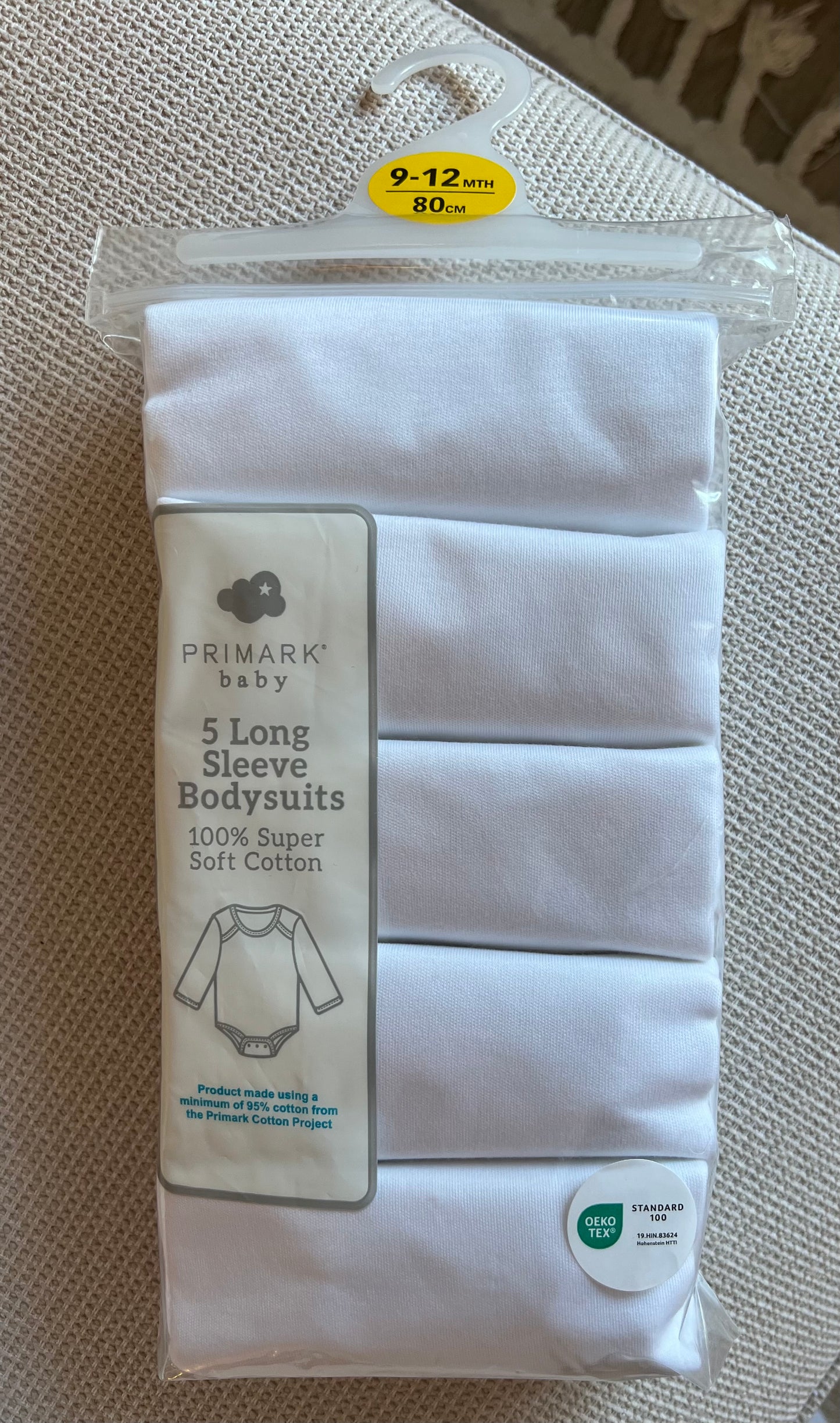 Pack 5 bodies manches longues en blanc