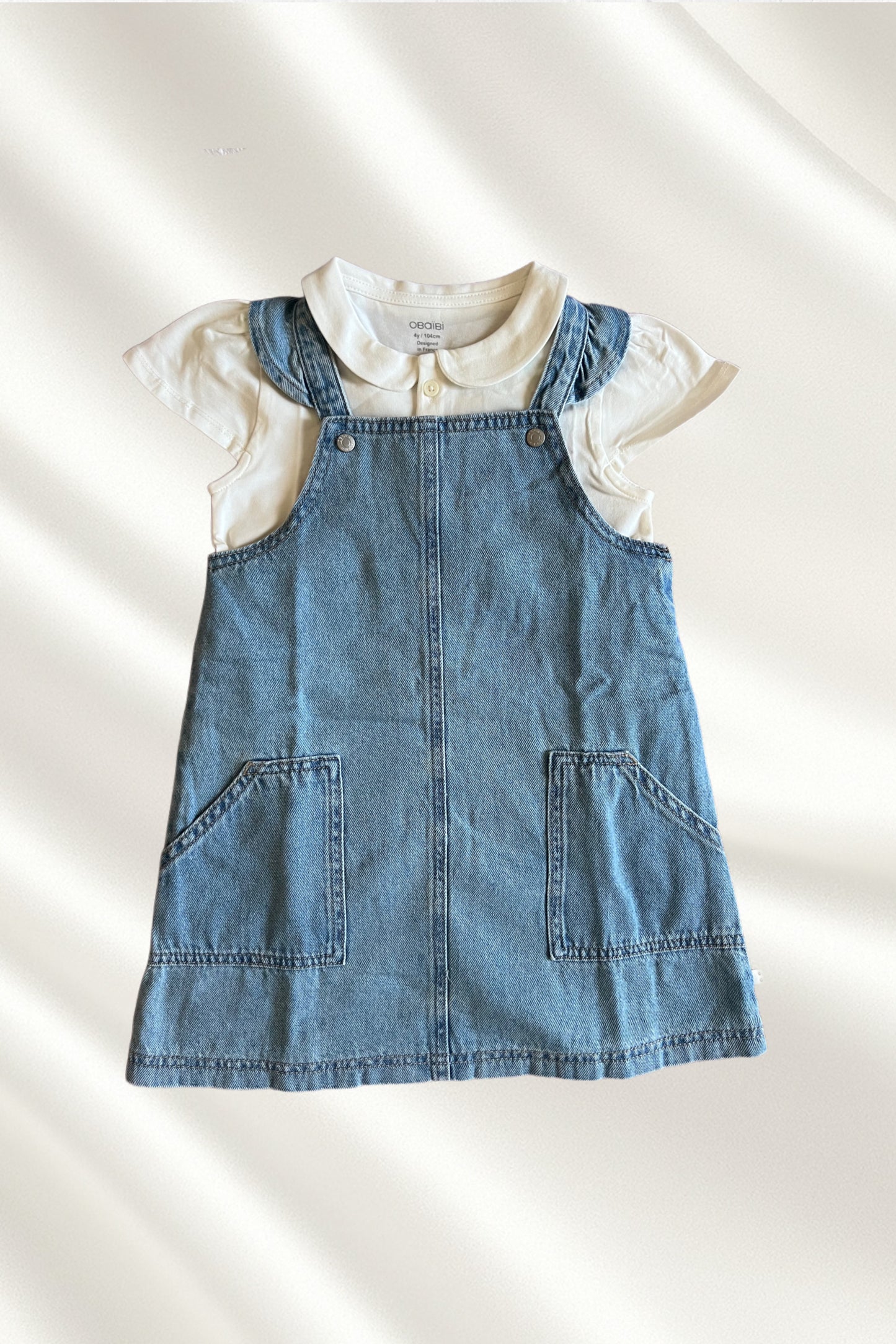 Ensemble 2 pcs robe salopette avec polo