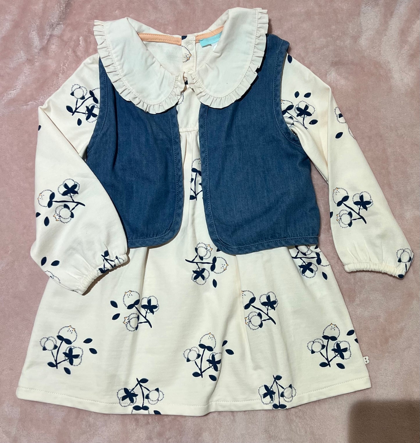 Robe fleurie avec gilet Denim