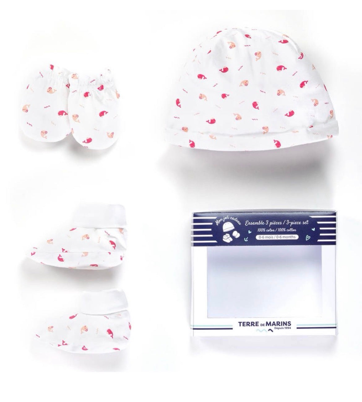 Set 3 pcs Bonnet moufles et chaussettes