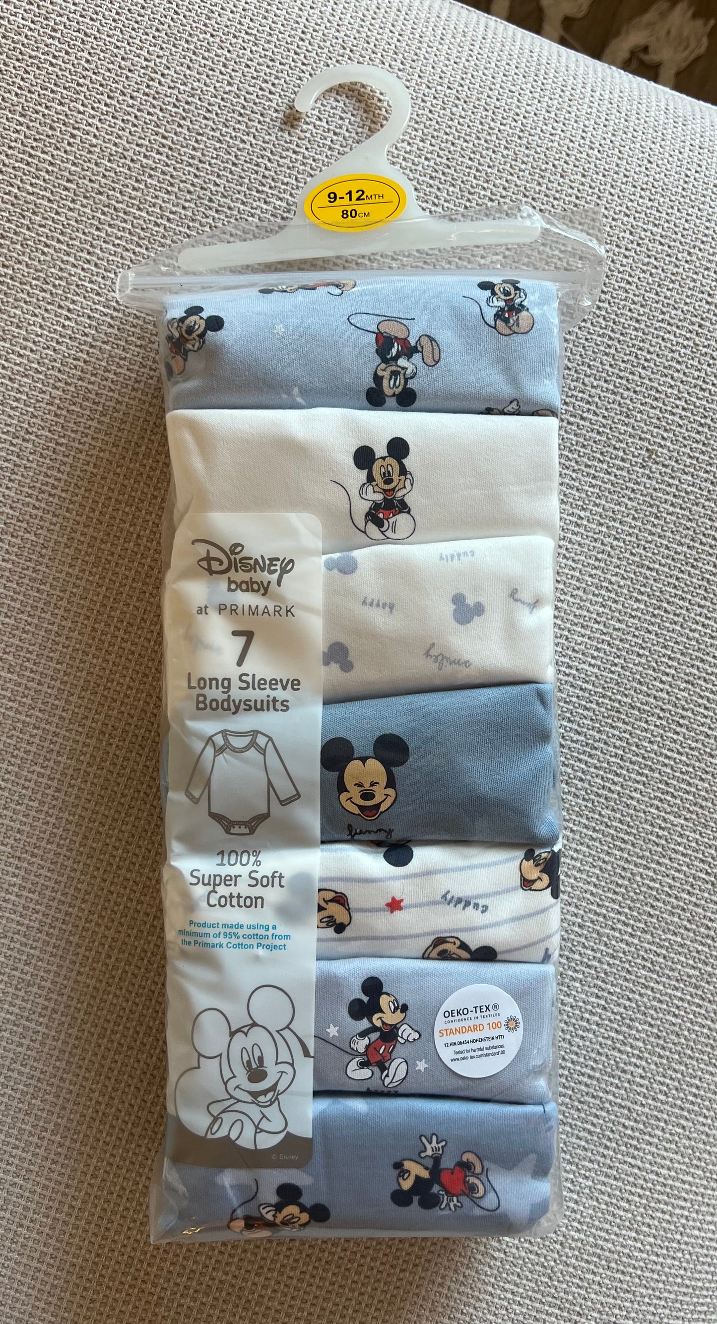 Pack 7 bodies manches longues Disney en Bleu